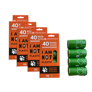 Pack 4 Unidades Bolsas para Mascotas de 4 rollos