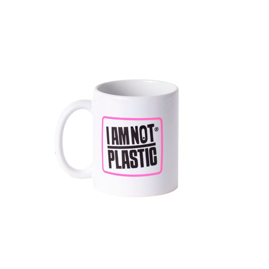 Taza I am not plastic white