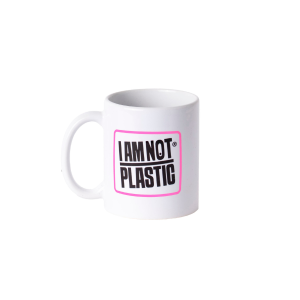 Taza I am not plastic white