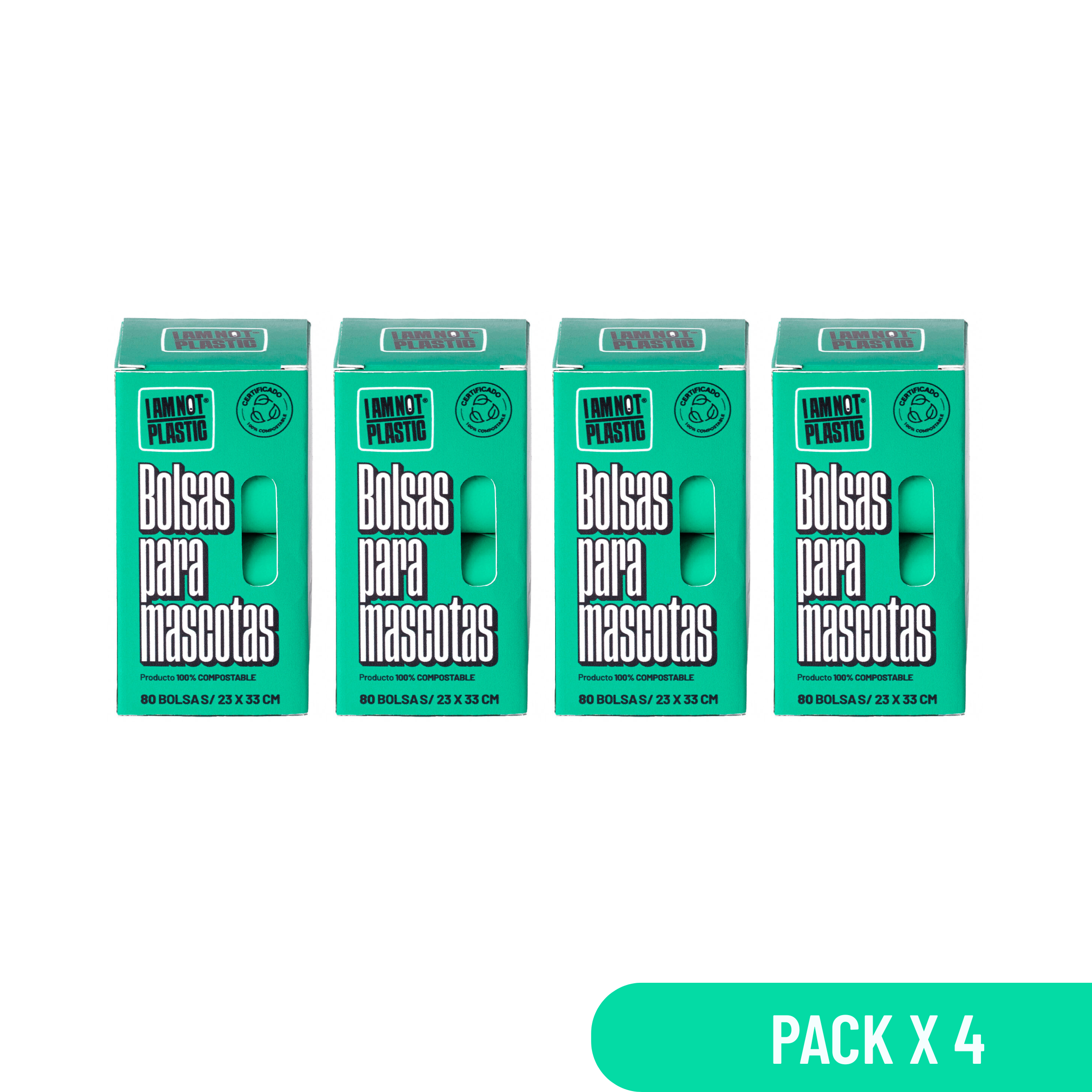 Pack 4 Unidades Bolsa Para Mascotas Compostable