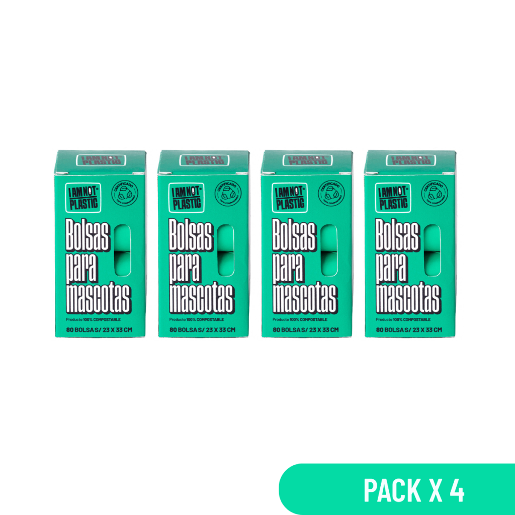 Pack 4 Unidades Bolsa Para Mascotas Compostable