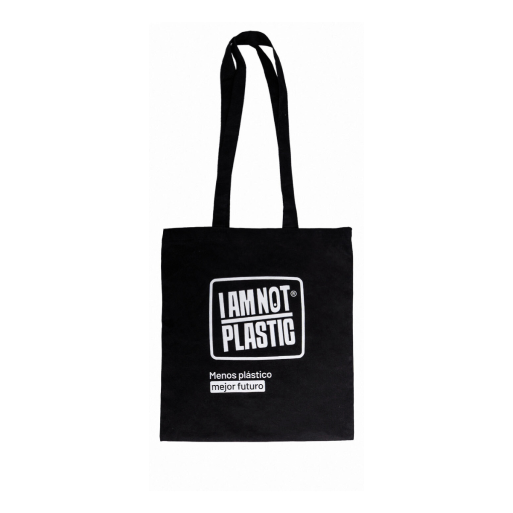 Tote Bag I am not plastic Black